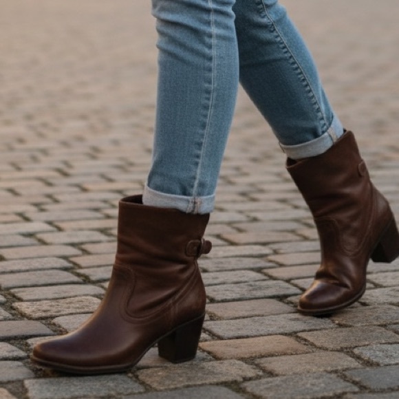 Frye Shoes - RARE Frye Lara Short Slouch Heeled Ankle Bootie